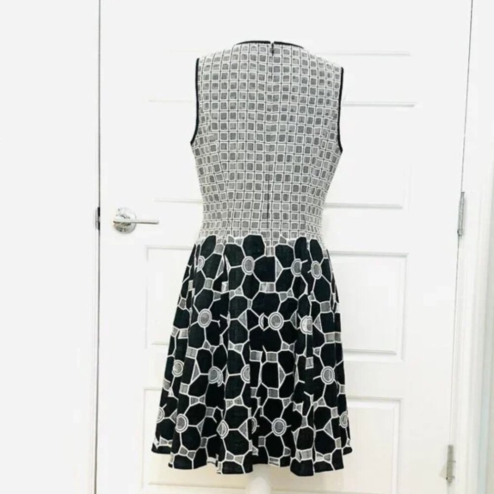 SHOSHANNA BLACK AND WHITE A-LINE DRESS SIZE 6 MEDIUM - Picture 3 of 7